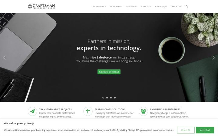 Screenshot of craftsmantech.com