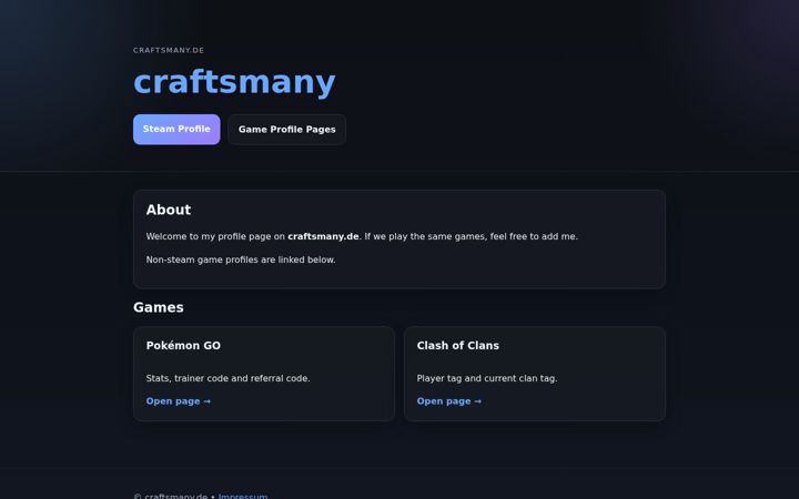 Screenshot of craftsmany.net