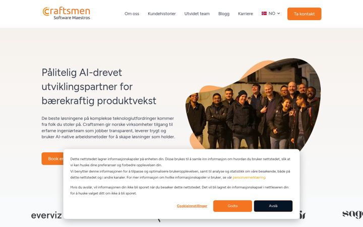Ekraanipilt saidist craftsmensoftware.no