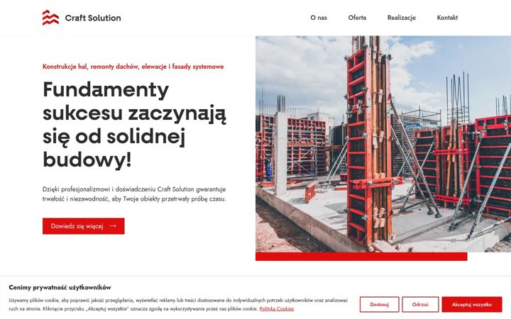 Kuvakaappaus sivustosta craftsolution.pl