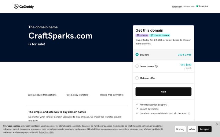 Screenshot of craftsparks.com