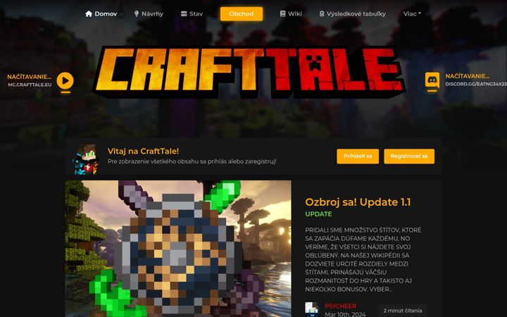 Екранна снимка на crafttale.eu