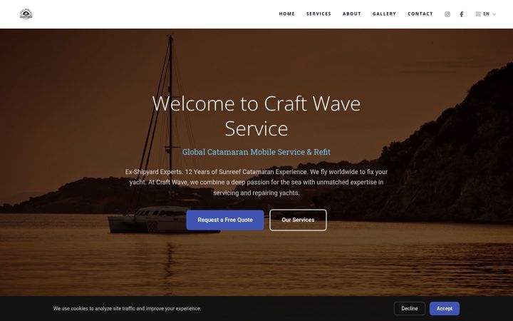 Kuvakaappaus sivustosta craftwave.pl