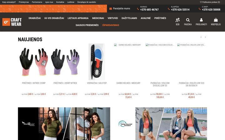 Skærmbillede af craftwear.lt