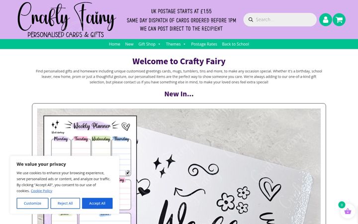Screenshot stránky crafty-fairy.co.uk