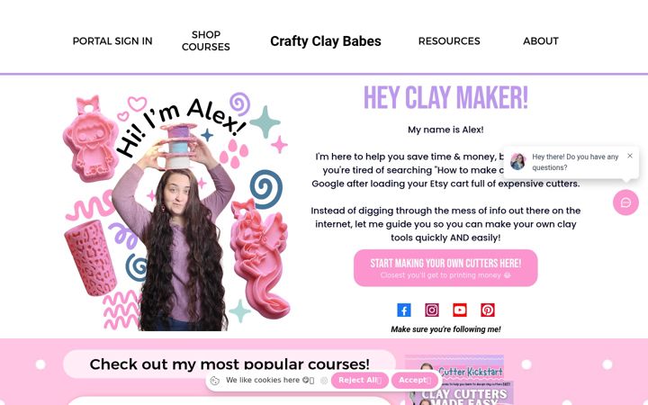 Screenshot of craftyclaybabes.com