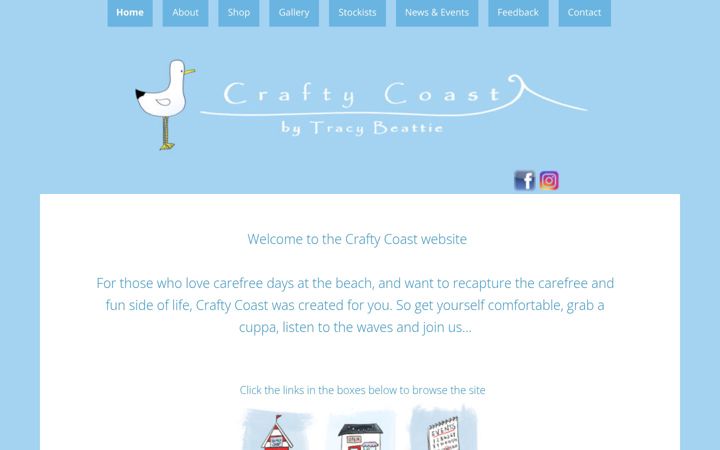 Screenshot stránky craftycoast.co.uk