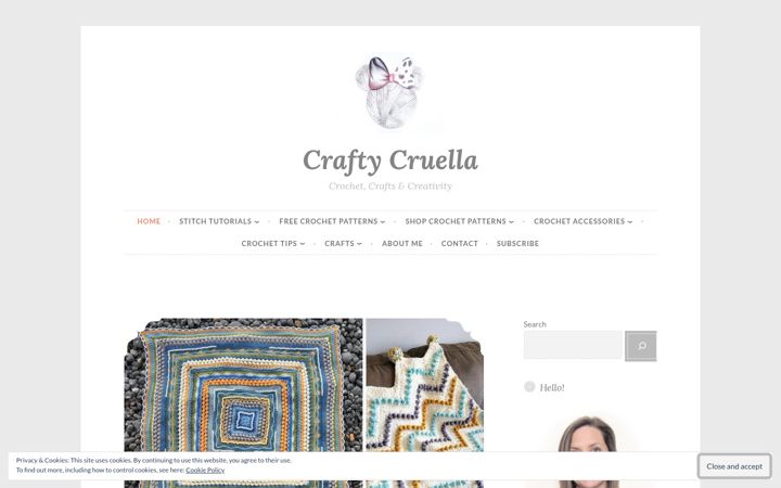 Screenshot stránky craftycruella.co.uk