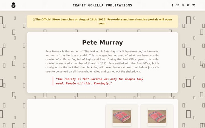 Screenshot of craftygorilla.co.uk