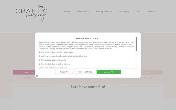 Screenshot of craftymorning.com