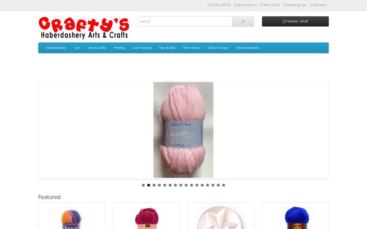 Screenshot of craftysshop.co.uk