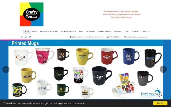 Screenshot of craftytees.co.uk