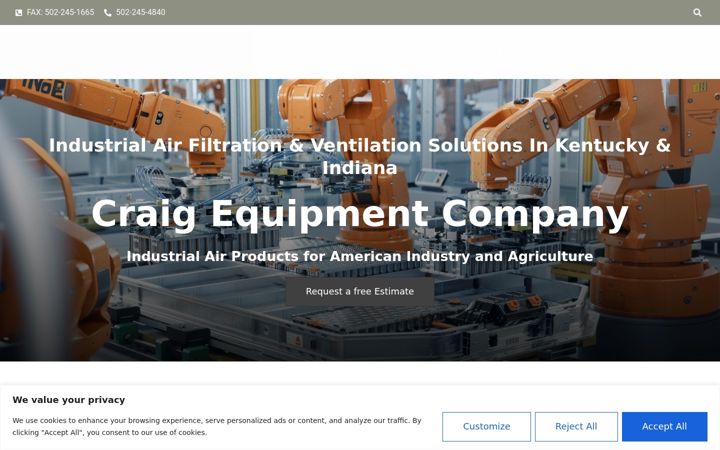 Screenshot of craig-equip.com