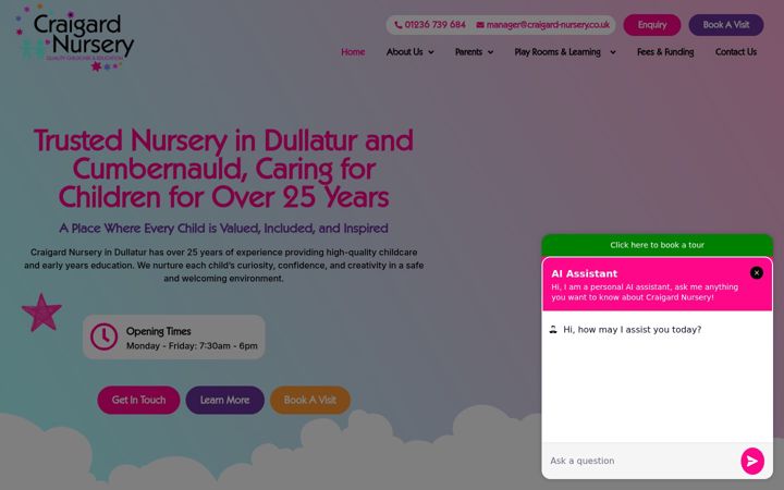 Screenshot of craigard-nursery.co.uk
