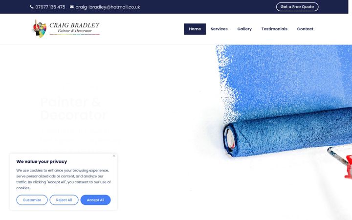 Screenshot of craigbradley-painter.co.uk