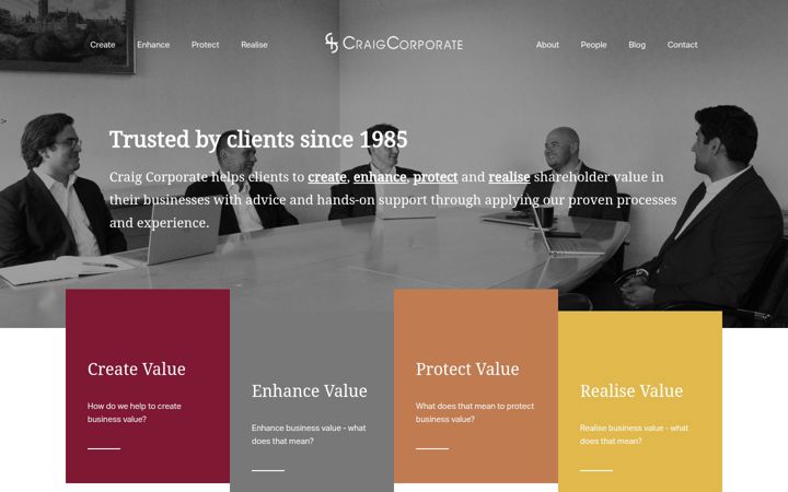Screenshot of craigcorporate.com