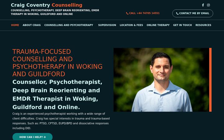 Screenshot of craigcoventrycounselling.co.uk
