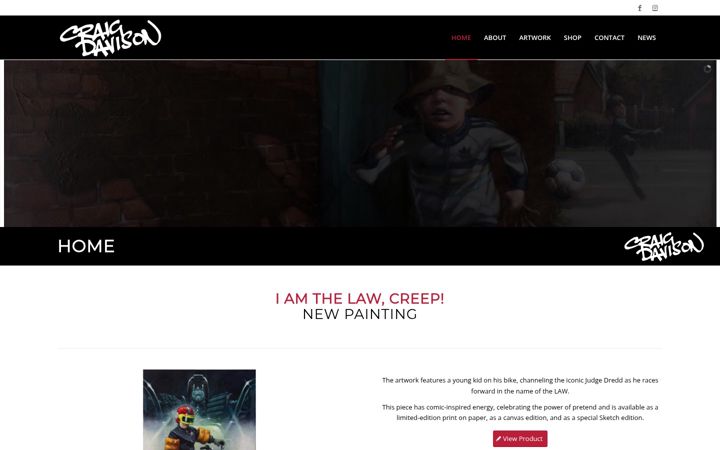 Screenshot di craigdavisonart.co.uk