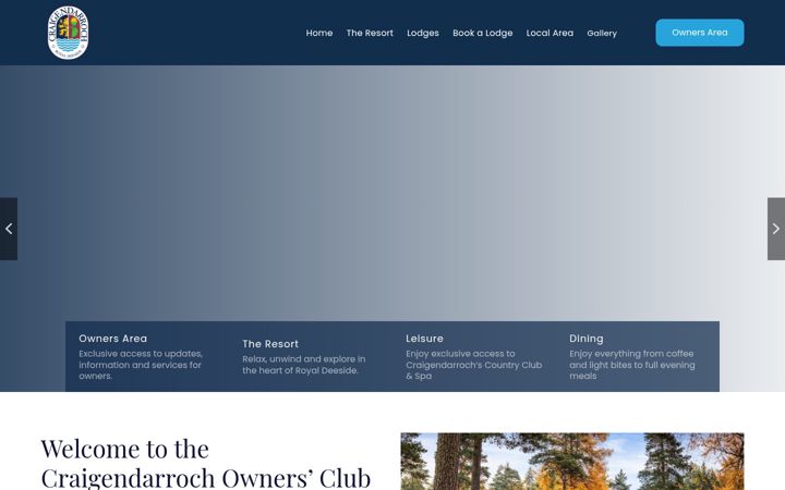 Screenshot of craigendarroch.com