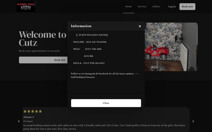Screenshot of craigie-cutz.co.uk