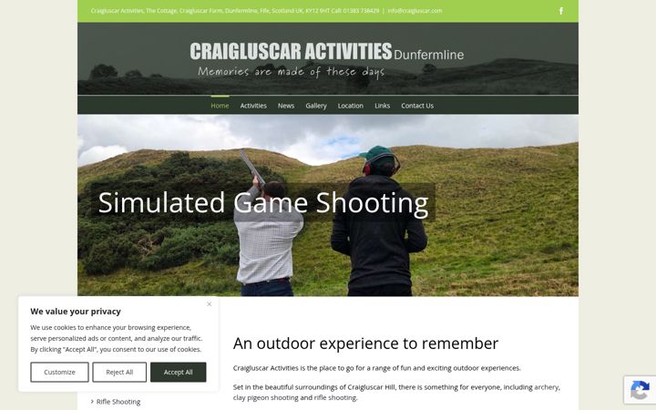 Screenshot of craigluscar.co.uk
