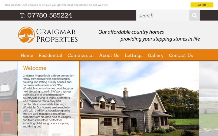 Screenshot of craigmarproperties.co.uk