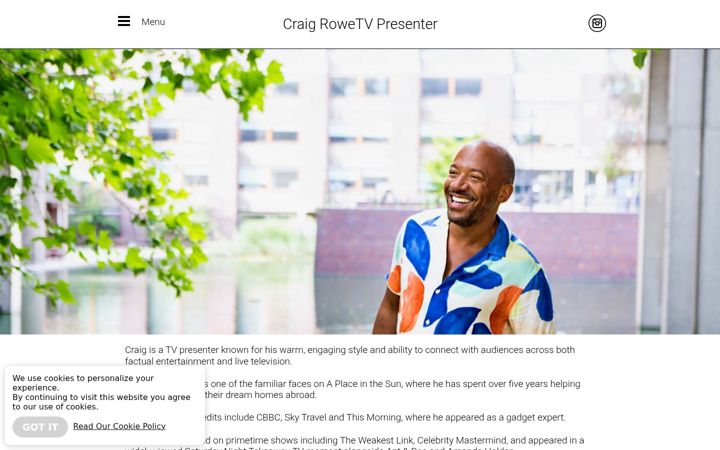 Screenshot of craigrowe.co.uk