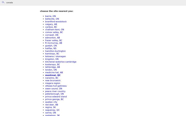 Screenshot ta' craigslist.ca