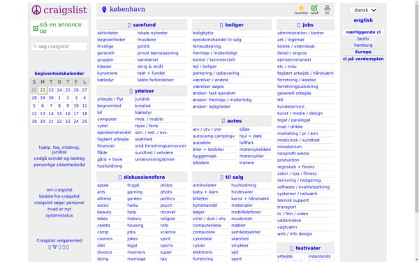 Screenshot of craigslist.org