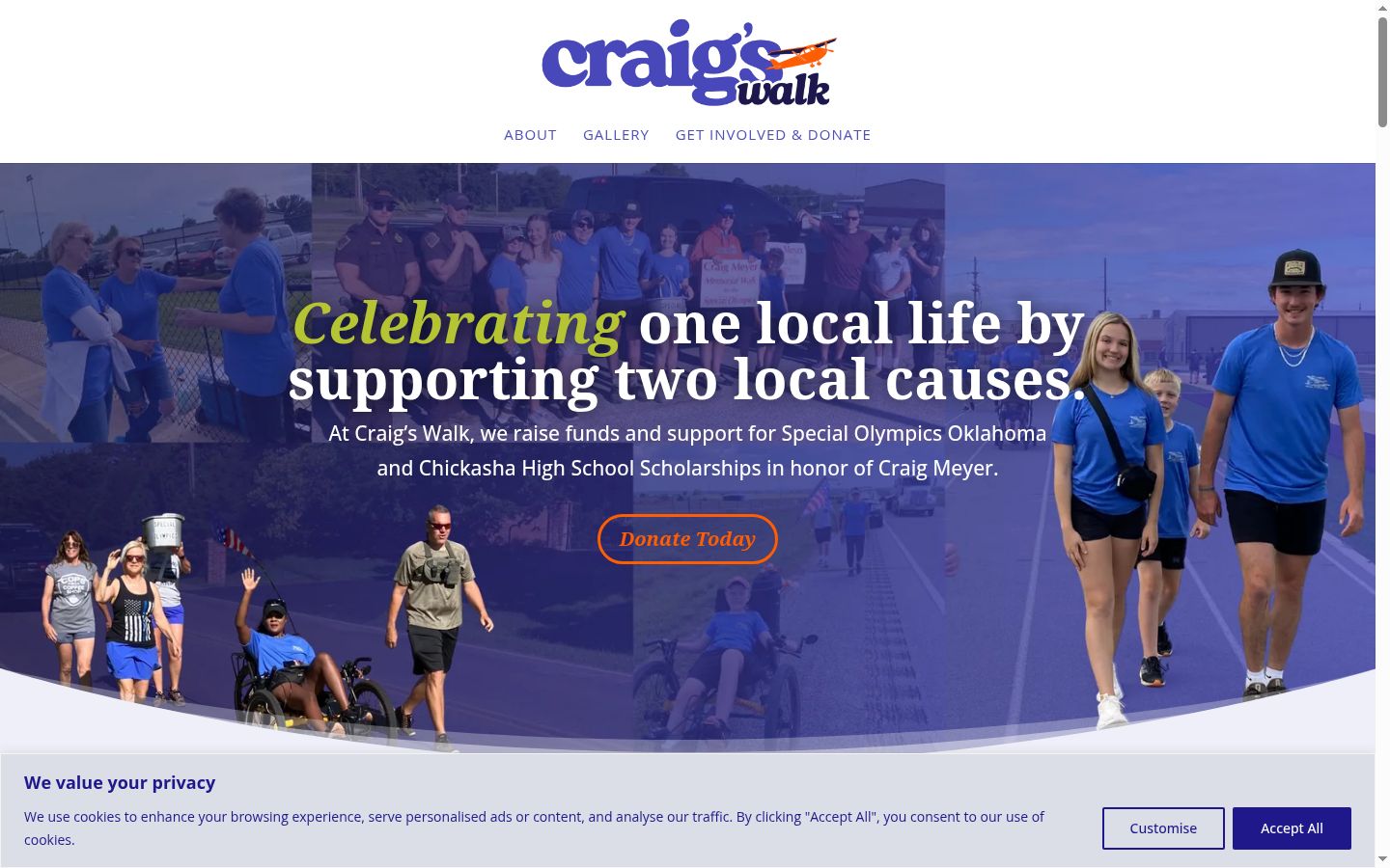 Screenshot of the consent banner shown before any interaction