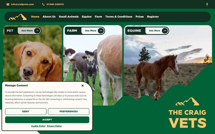 Screenshot of craigvets.com