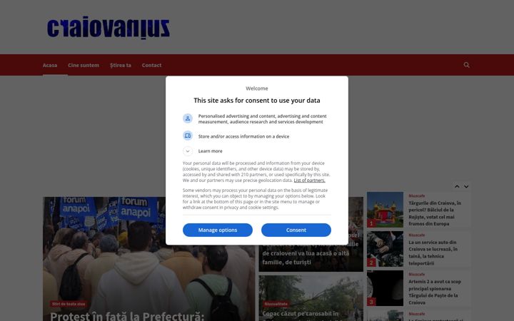 Screenshot of craiovaniuz.ro