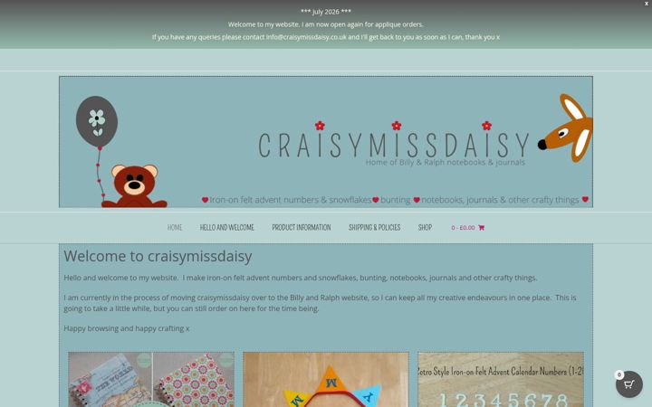 Screenshot of craisymissdaisy.co.uk