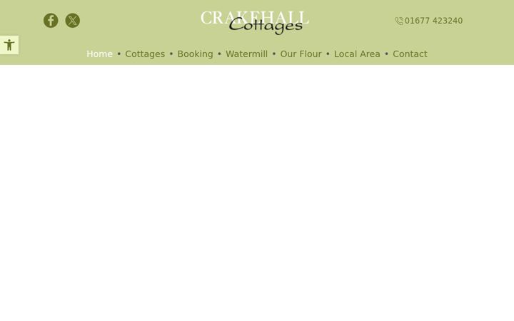 Screenshot of crakehallwatermillcottages.co.uk