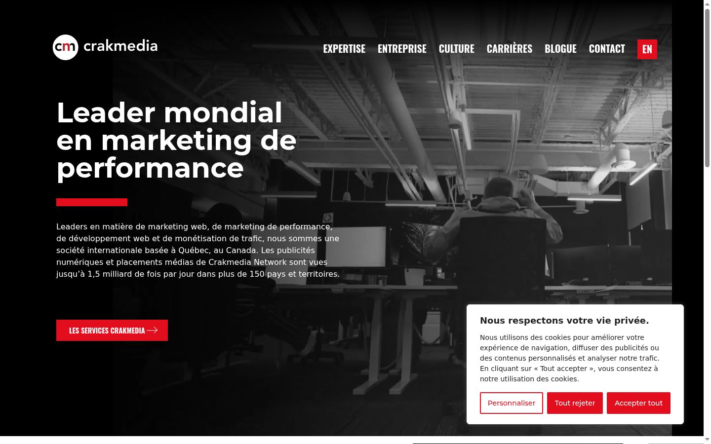 Screenshot del banner di consenso mostrato prima di qualsiasi interazione