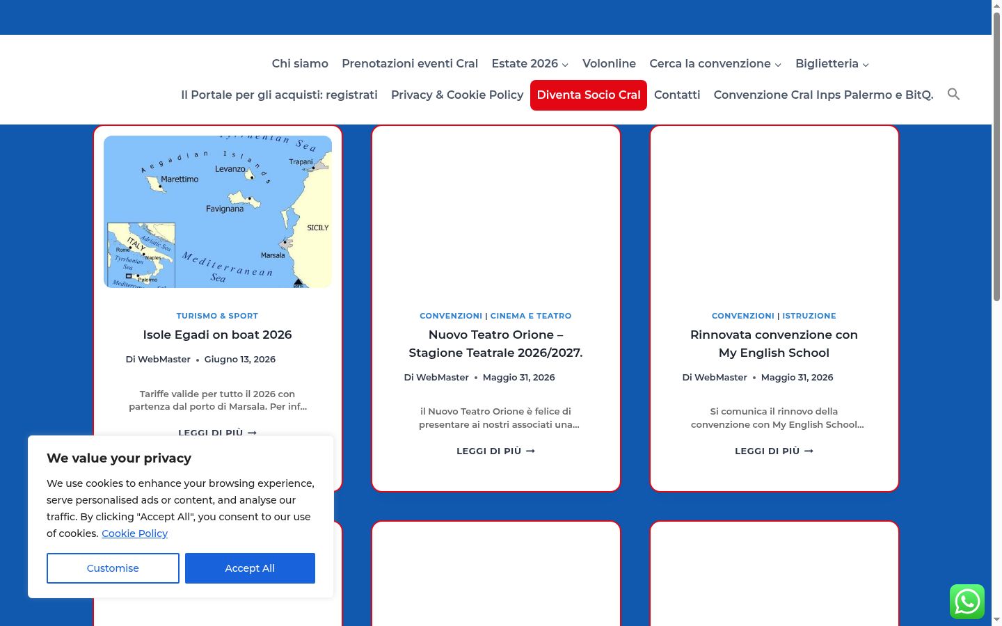 Captura de ecrã do banner de consentimento apresentado antes de qualquer interação