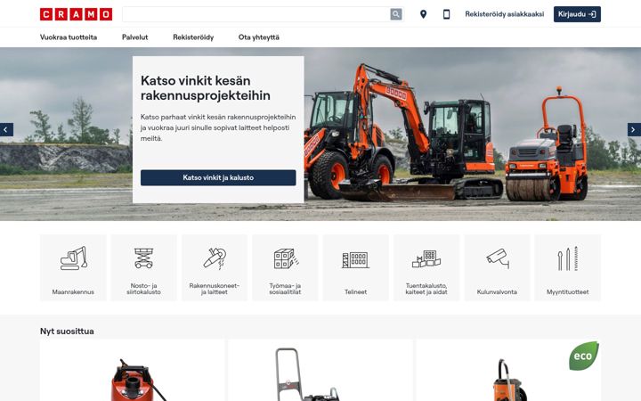 Screenshot of cramo.fi