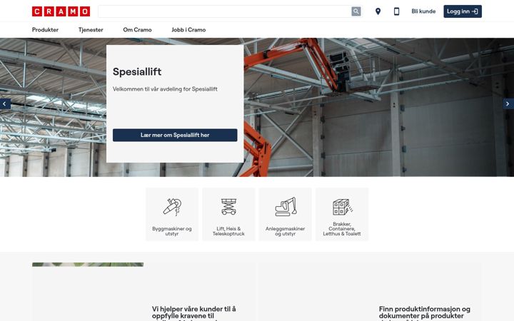 Screenshot of cramo.no