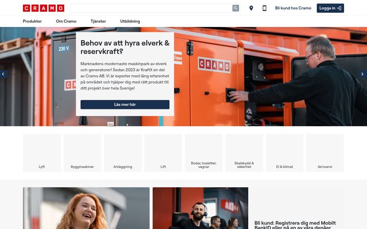 Screenshot of cramo.se