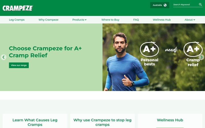 Ekraanipilt saidist crampeze.com.au