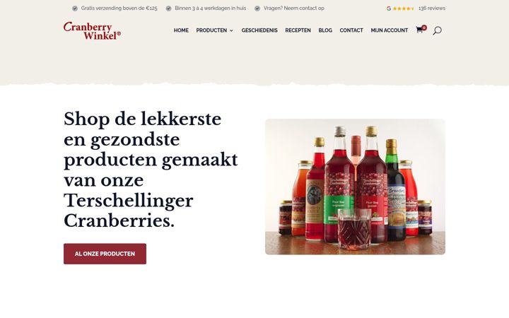 Screenshot of cranberrywinkel.nl