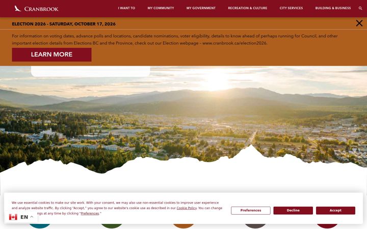 Screenshot of cranbrook.ca