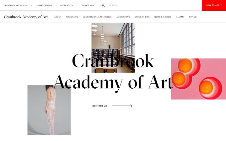 Screenshot von cranbrookart.edu