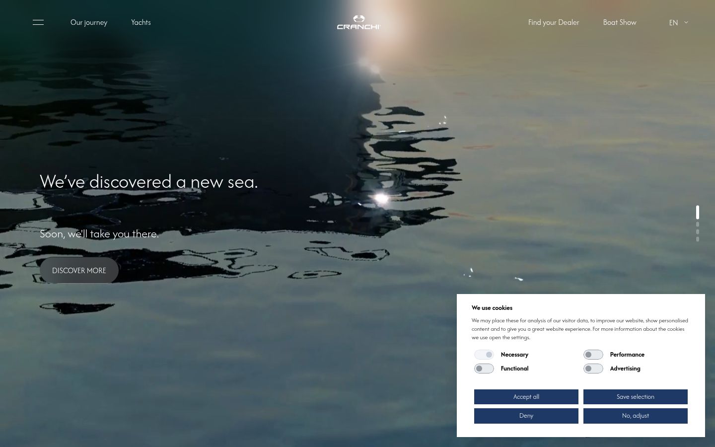 Screenshot of the consent banner shown before any interaction