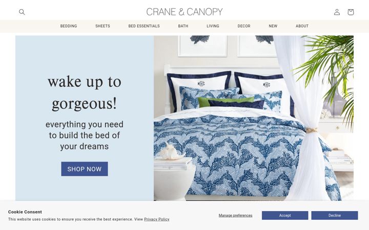 Screenshot of craneandcanopy.com
