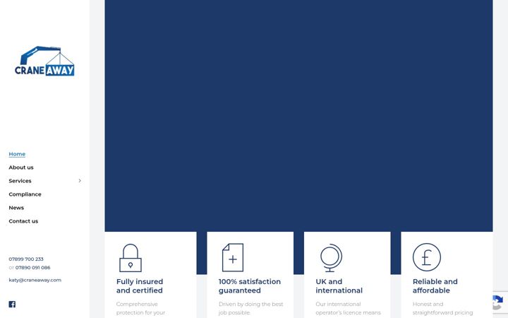 Screenshot of craneaway.com