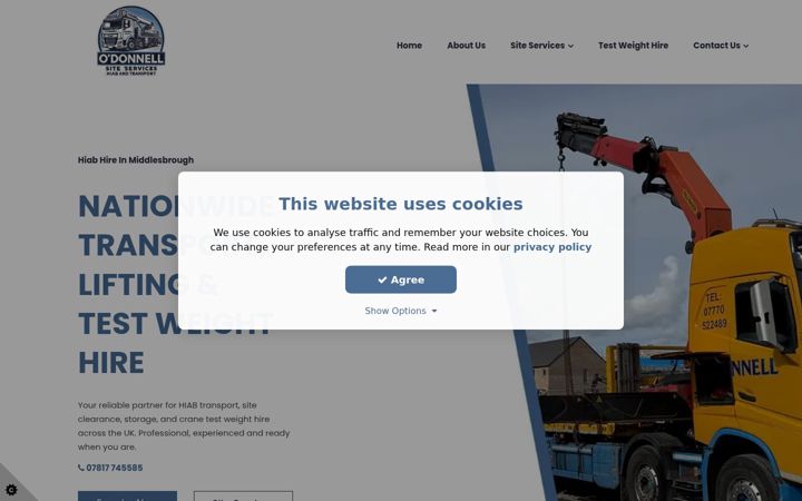 Screenshot of cranedhaulageteesside.co.uk