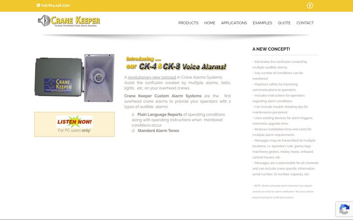 Screenshot of cranekeeper.com