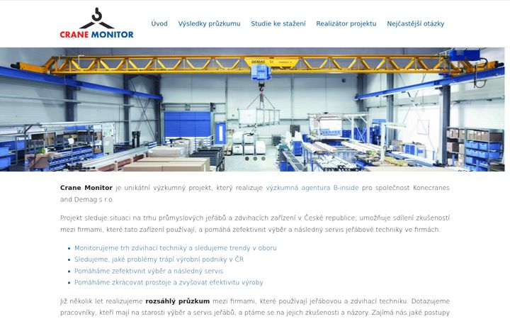 Screenshot stránky cranemonitor.cz