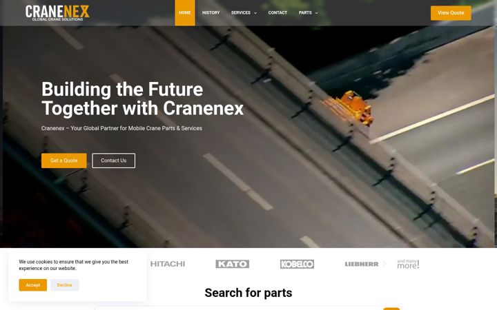 Screenshot of cranenex.com